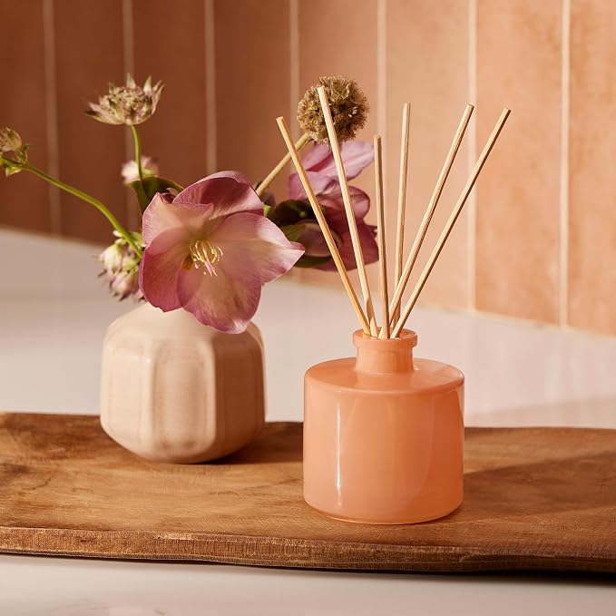 Petite Reed Diffuser Set – Includes Rattan Wood Sticks, Fragrance Oil, & Glass Bottle – Home Fragrance Oil Diffuser – Luxury