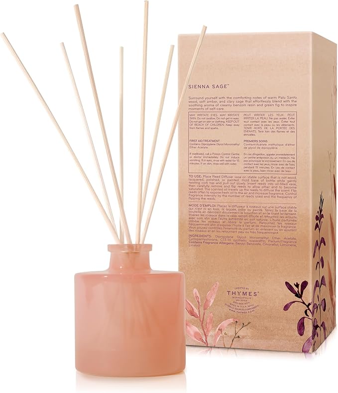 Petite Reed Diffuser Set – Includes Rattan Wood Sticks, Fragrance Oil, & Glass Bottle – Home Fragrance Oil Diffuser – Luxury