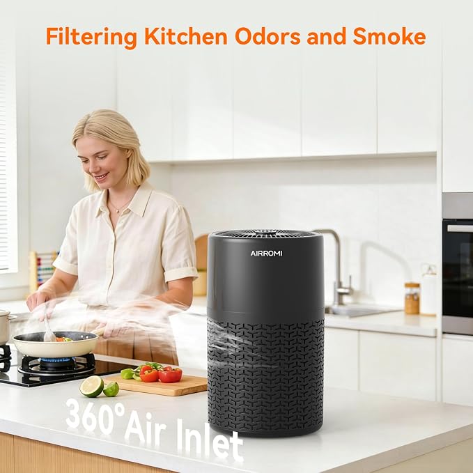 Pets Air Purifier for Home Allergies,Up to 660 ft2.HEPA Deodorizing Activated Carbon Filter,With Fragrance Sponge for Better