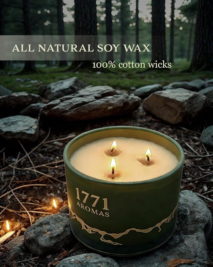 Pine Forest Scented Candles - 100% Natural Soy Wax - Large 3 Wick Jar Candle - Up to 50 Hours Burning Time, alternate product