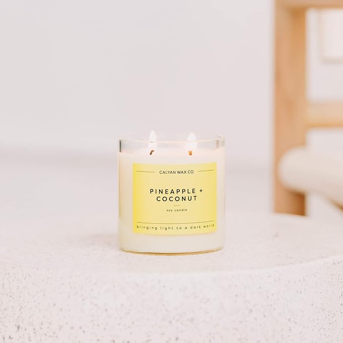 . Pineapple & Coconut 2 Wick Scented Candle - 37 Hour Burn - Luxury made from natural materials Soy Wax, alternate product
