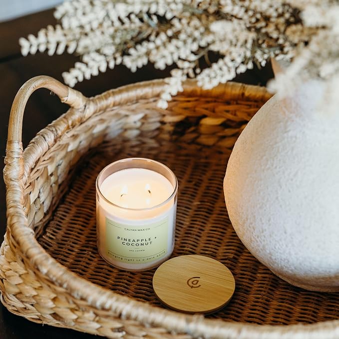 . Pineapple & Coconut 2 Wick Scented Candle - 37 Hour Burn - Luxury made from natural materials Soy Wax, alternate product