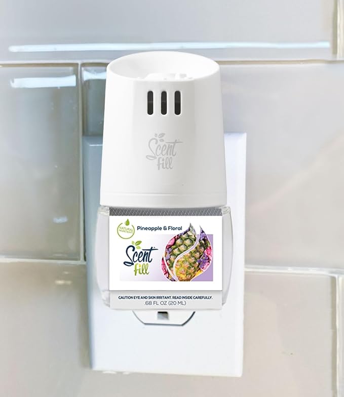 Pineapple & Floral Plug in Air Freshener, 4 Scented Oil Refills, alternate product view 2