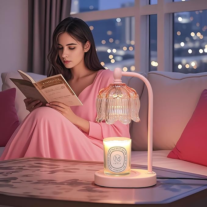 Pink Candle Warmer Lamp with Timer and Dimmer,Mother's Day Gifts for Mom/Wife, alternate product view 2