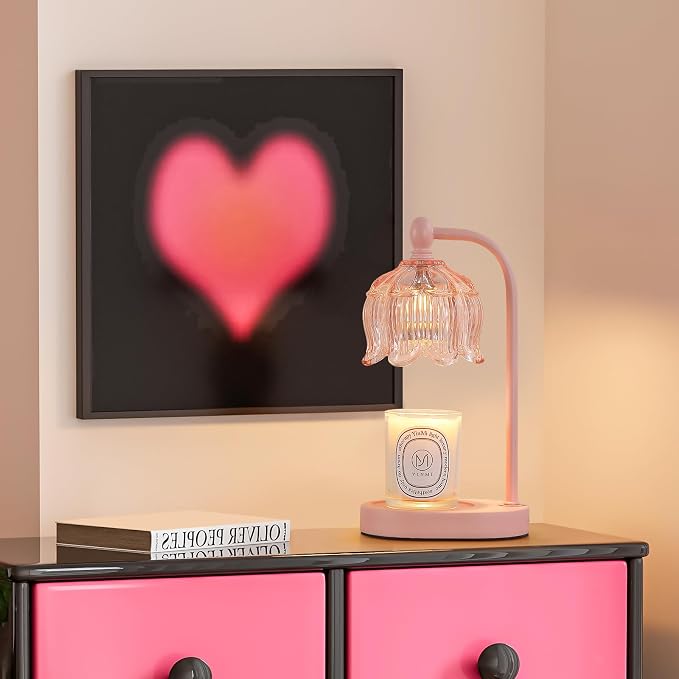 Pink Candle Warmer Lamp with Timer and Dimmer,Mother's Day Gifts for Mom/Wife, alternate product view 8