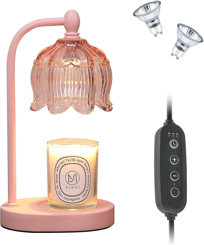 Pink Candle Warmer Lamp with Timer and Dimmer,Mother's Day Gifts for Mom/Wife, alternate product view 9