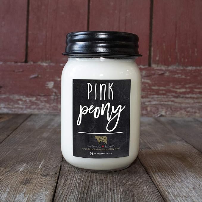 Pink Peony - 13oz Beeswax and Soy Candle - Farmhouse Collection - 100% Natural, alternate product view 2