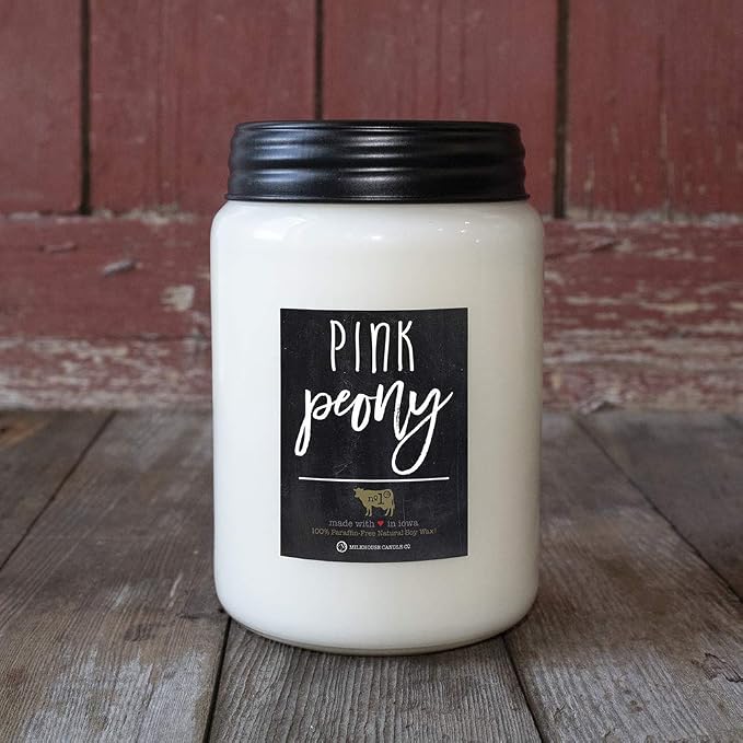 Pink Peony - 26oz Beeswax and Soy Candles - Farmhouse Collection - 100% Natural, alternate product view 6