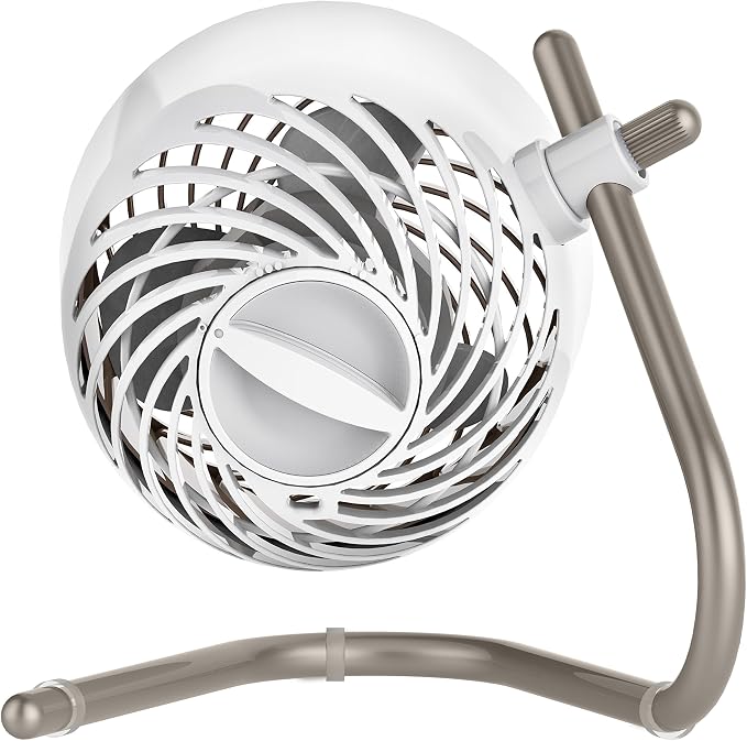 Pivot Personal Air Circulator Fan, 6-inch, Quiet Portable Travel Fan, 3 Speeds, Champagne, alternate product view 4