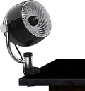 Pivot3 Clip Personal Air Circulator Fan with Multi-Surface Clip, Quiet Portable Fan for Office or Bedroom, 3 Speeds, Black