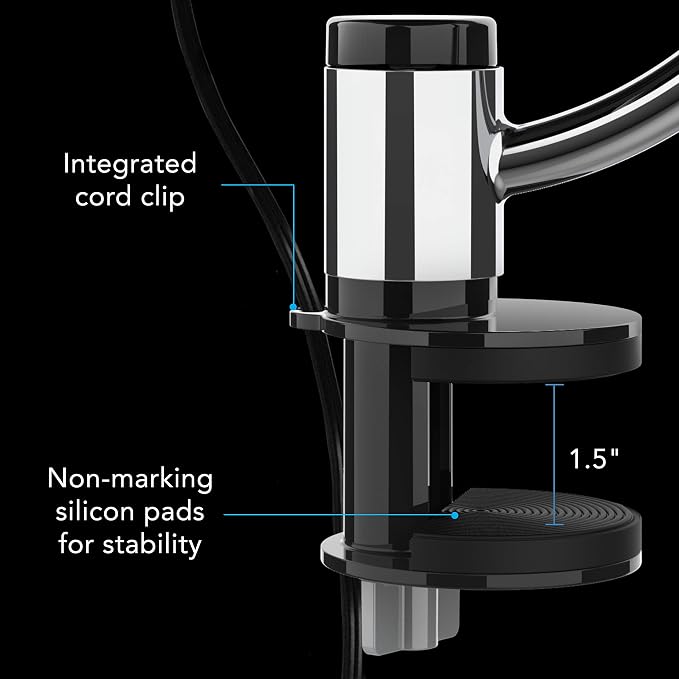 Pivot3 Clip Personal Air Circulator Fan with Multi-Surface Clip, Quiet Portable Fan for Office or Bedroom, 3 Speeds, Black