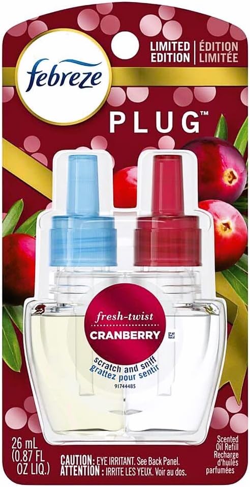 Plug Air Freshener Scented Oil Refill, Fresh-Twist Cranberry, 1 Count 1 Count Blue, alternate product view 2