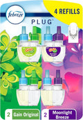Plug In Air Freshener, Odor-Fighting Scented Oil Refill, For Home, Bathroom, & Kitchen, Long Lasting, Gain Moonlight Breeze