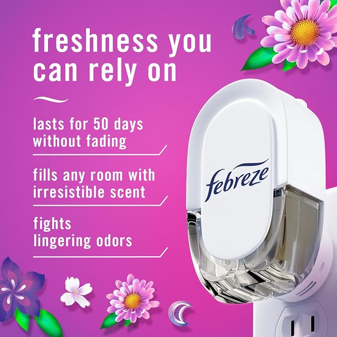 Plug In Air Freshener, Odor-Fighting Scented Oil Refill, For Home, Bathroom, & Kitchen, Long Lasting, Gain Moonlight Breeze