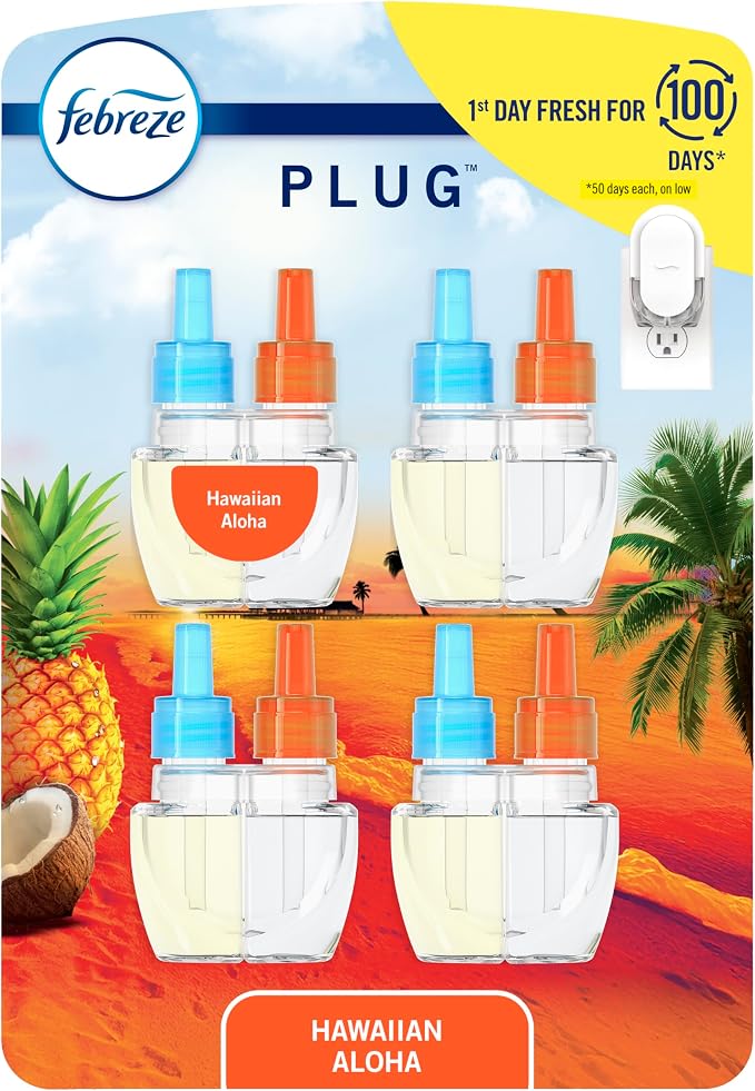 Plug In Air Freshener, Odor-Fighting Scented Oil Refill, Air Fresheners for Home and Bathroom and Kitchen, Long Lasting for