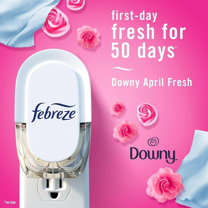 Plug In Air Freshener, Odor-Fighting Scented Oil Refill, Twlight Lavender and Downy April Fresh Scents, 4 Refills, alternate
