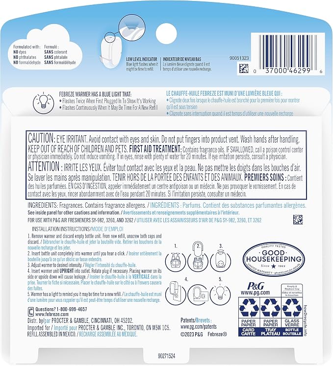 Plug In, Air Freshener, Scented Oil Refill, Linen & Sky, 0.87 Fl Oz (Pack of 2) 5.88 inches, product image