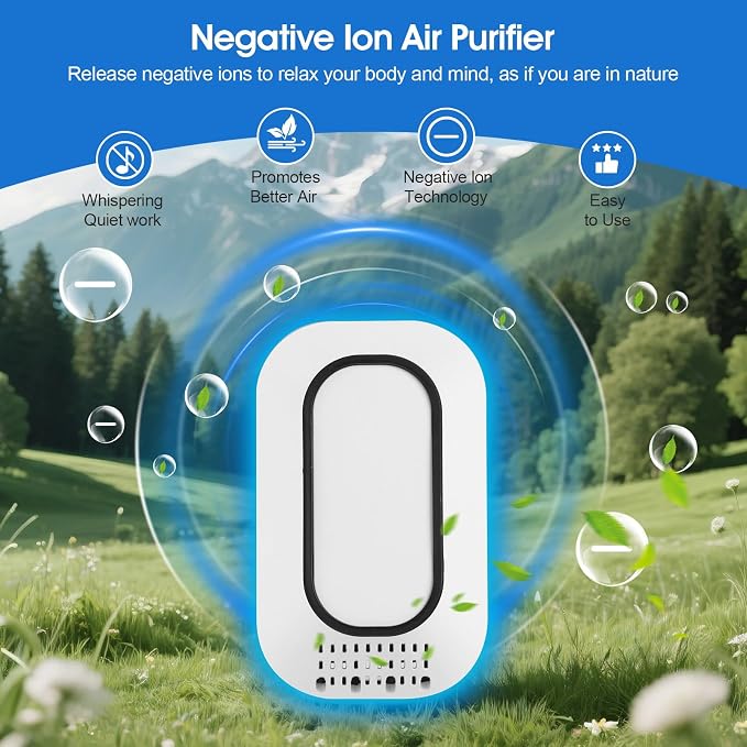 Plug in Air Ionizers 3-Pack, Negative Ion Air Purifier with Ice Blue Light, 2W Ultra-Low Energy Ionic Air Purifiers for home