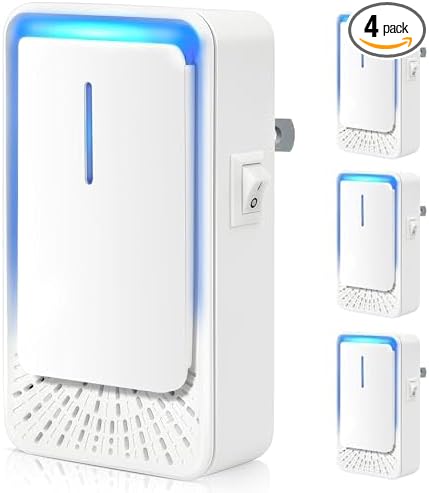 Plug In Air Ionizers - 4Pack Negative Ion Technology Air Purifier, Quiet Mini Air Freshener for Home, Bedroom, Office