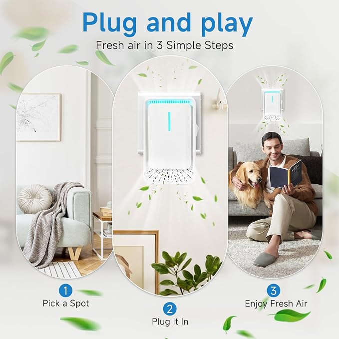 Plug In Air Ionizers - 4Pack Negative Ion Technology Air Purifier, Quiet Mini Air Freshener for Home, Bedroom, Office