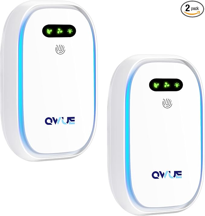 Plug in Air Purifier 2 Pack with Warm Night Light, Negative Ion Air Ionizer for Home Bedroom Office, Portable Mini Air