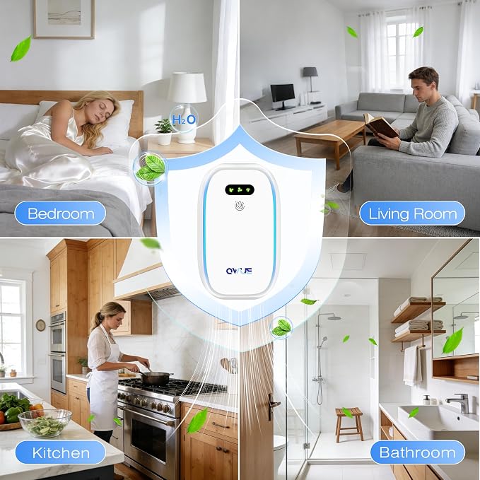 Plug in Air Purifier 2 Pack with Warm Night Light, Negative Ion Air Ionizer for Home Bedroom Office, Portable Mini Air