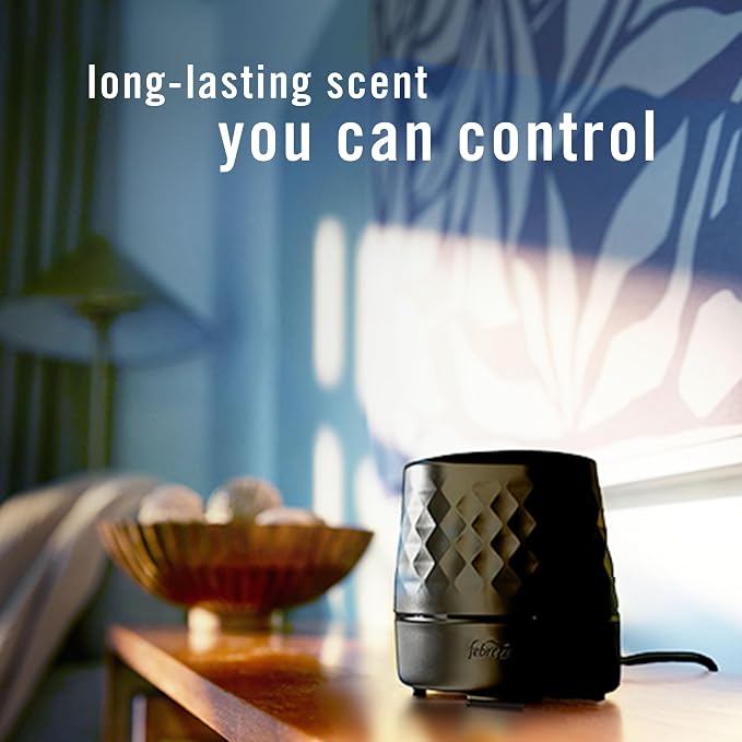 PLUG Scent Booster Starter Kit, Black, Oil Diffuser, Air Freshener Plug In, Continuous Scent Device + 2 Ocean Refills