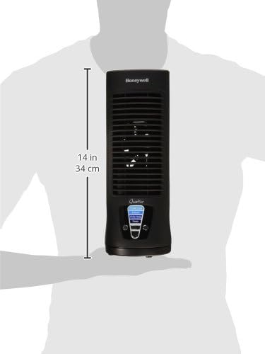 PluggedIn HTF210B QuietSet Personal Table Fan, Black – Oscillating Personal Fan with Quiet Operation and 4 Levels of