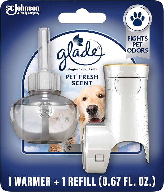 PlugIns Refills Air Freshener Starter Kit, Pet Fresh Scent, Scented and Essential Oils for Home and Bathroom, 0.67 Fl Oz