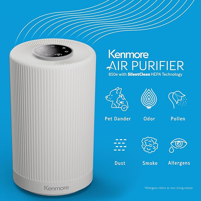 PM1005 Air Purifier with H13 True HEPA Filter, Covers Up to 850 Sq.Foot, 25db SilentClean 3-Stage HEPA Filtration System for