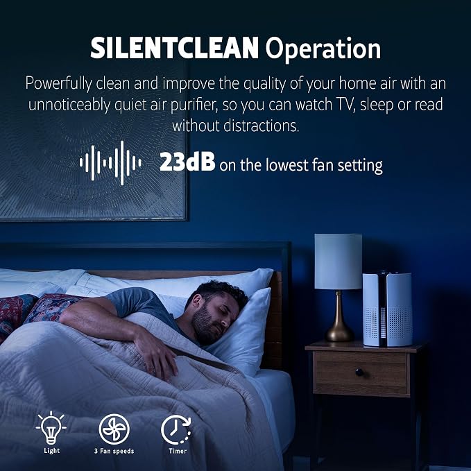 PM1010 Air Purifiers for Bedroom Up to 348 Sq.Foot with H13 True HEPA Filter, Child Lock, Sleep Mode for Small Rooms