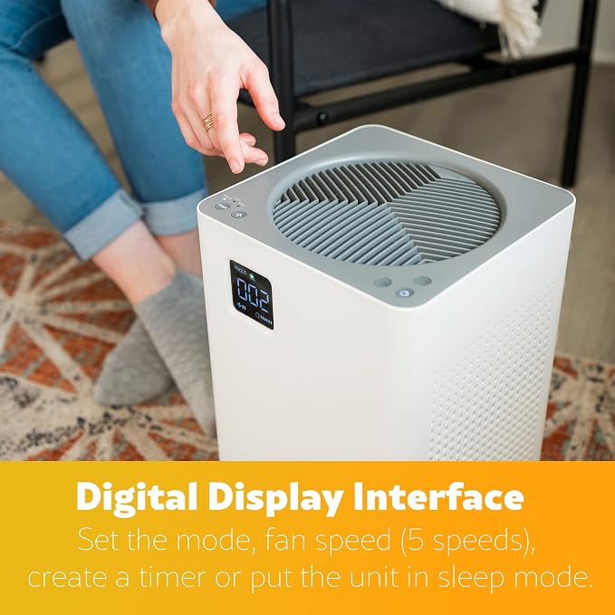 PM2010 Air Purifiers with H13 True HEPA Filter, Covers Up to 1200 Sq.Foot, 24db SilentClean 3-Stage HEPA Filtration System