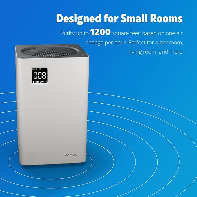 PM2010 Air Purifiers with H13 True HEPA Filter, Covers Up to 1200 Sq.Foot, 24db SilentClean 3-Stage HEPA Filtration System