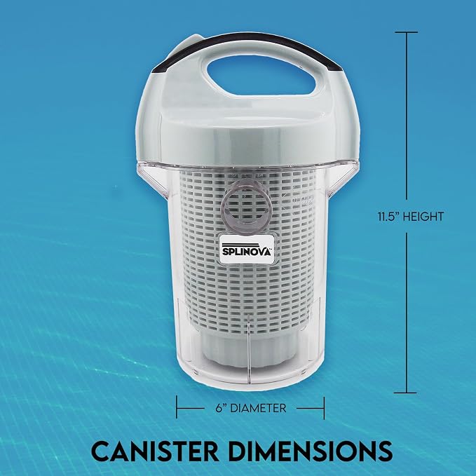 Pool Leaf Canister, Inline Vacuum Filter, Vertical Catcher Design, Quick Clean Easy Removal for Maintenance, Built in Sock