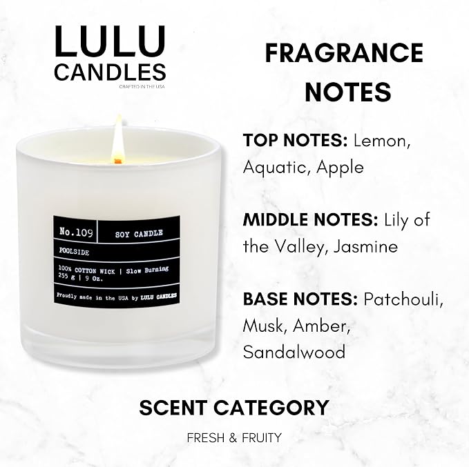 | Poolside | Luxury Scented Soy Jar Candle | Hand Poured in The USA | Highly Scented & Long Lasting (9 Oz.) 9 Oz, alternate