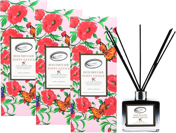 Poppy Entice Scent Reed Diffuser Set with Sticks 3.4 fl oz (Pack of 3), product image