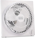 Portable 9 Inch Box Fan, 3 Speed Settings & Self Standing,White 9 Inch Black, product image