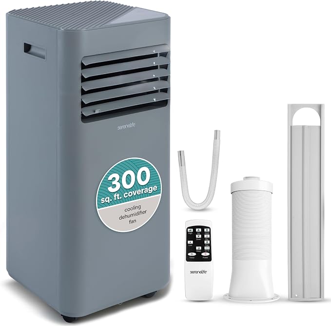 Portable AC 8000 BTU, 3-in-1 Cooling, Dehumidifier And Fan Modes, Compact Standing Air Conditioner, Energy Efficient 300 Sq.