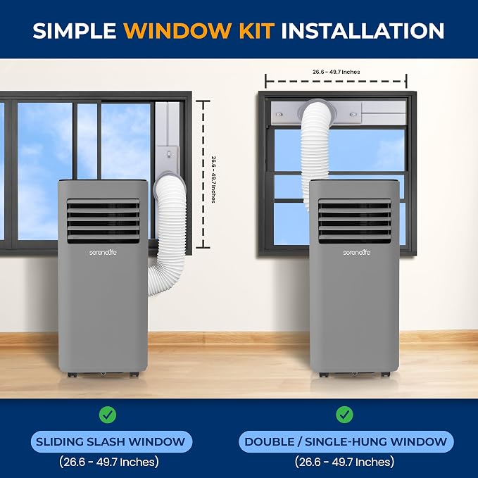 Portable AC 8000 BTU, 3-in-1 Cooling, Dehumidifier And Fan Modes, Compact Standing Air Conditioner, Energy Efficient 300 Sq.