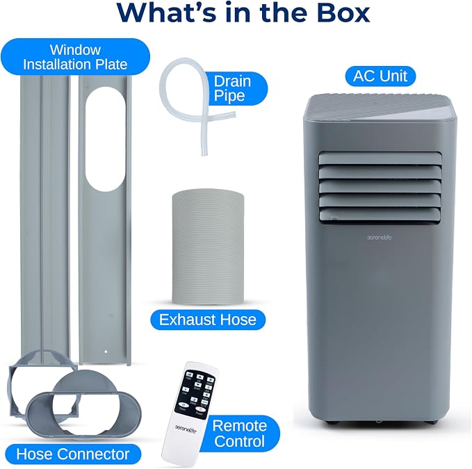 Portable AC 8000 BTU, 3-in-1 Cooling, Dehumidifier And Fan Modes, Compact Standing Air Conditioner, Energy Efficient 300 Sq.