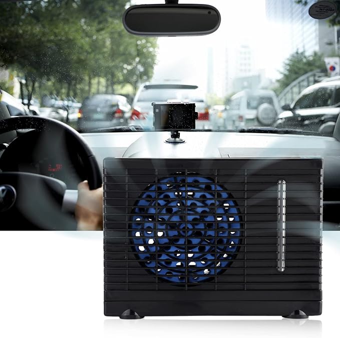 Portable AC for Car, Portable Air Conditioner DC 12V Car Truck Home 20 x 11 x 15cm 2 Speed Adjustable Mini Fan Small Air