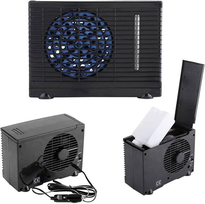Portable AC for Car, Portable Air Conditioner DC 12V Car Truck Home 20 x 11 x 15cm 2 Speed Adjustable Mini Fan Small Air