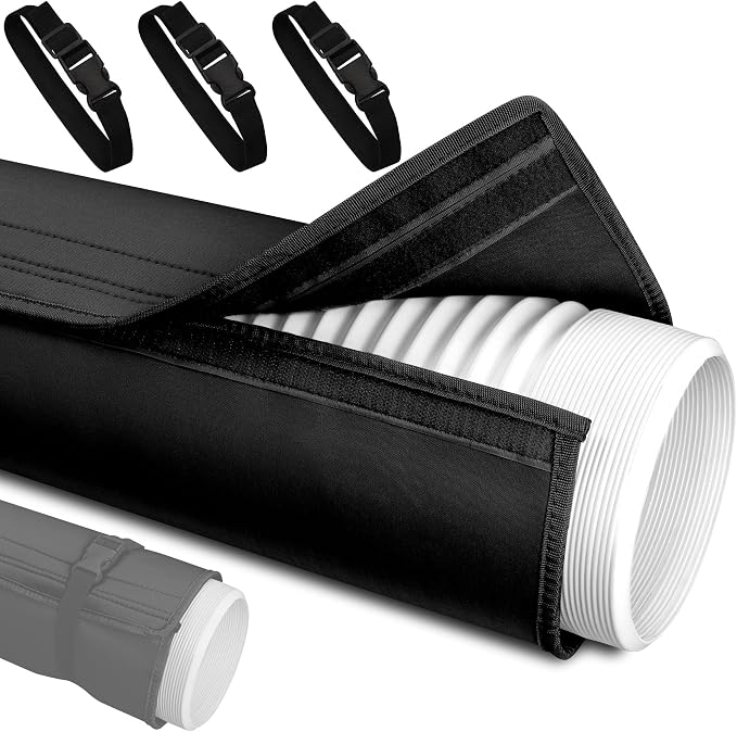 Portable AC Hose Insulation Sleeve - Insulated Wrap for 5"-5.9" Exhaust Hoses | 3 Adjustable Buckle Straps for Easy Install |