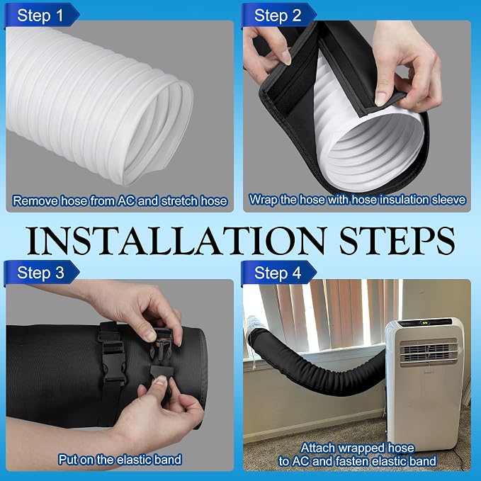 Portable AC Hose Insulation Sleeve,Portable Air Conditioner Hose Cover Wrap,Fits for 5" & 5.9" Diameter Exhaust