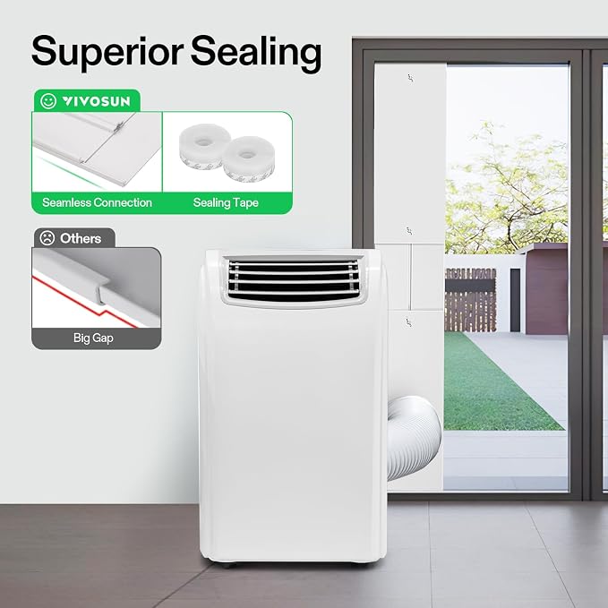 Portable AC Sliding Door Vent Kit, 16.9"/21.2"-88.6" Length Adjustable, Fits 5.1” & 5.9” Exhaust Hose for, alternate view 2