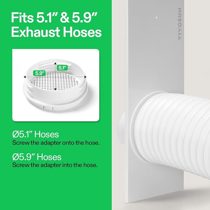 Portable AC Sliding Door Vent Kit, 16.9"/21.2"-88.6" Length Adjustable, Fits 5.1” & 5.9” Exhaust Hose for, alternate view 6