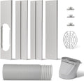 Portable AC Window Slide Kit with Exhaust Hose, Adjustable Window Seal for Air Conditioner Unit, Universal Sliding AC Vent