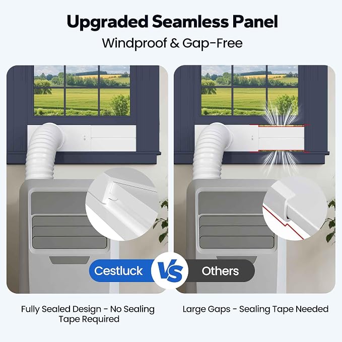 Portable AC Window Vent Kit: Universal Coupler Fits 5.1" & 5.9" Exhaust Hose, Air Conditioner Window Kit with Upgraded Seal