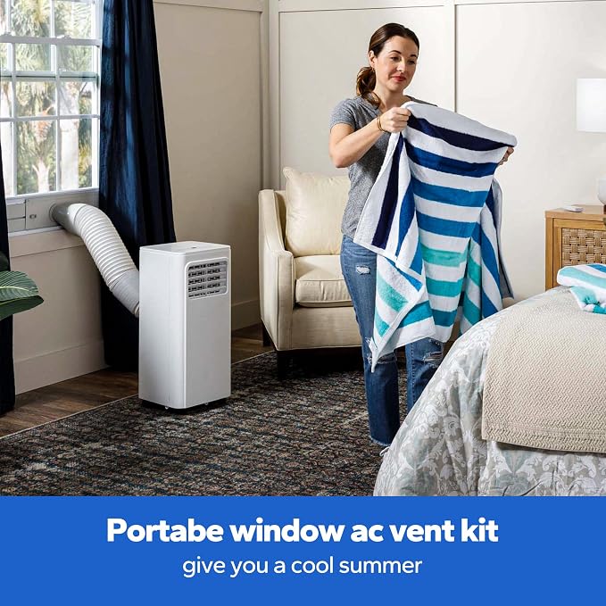 Portable AC Window Vent Kit: Universal Coupler Fits 5.1" & 5.9" Exhaust Hose, Air Conditioner Window Kit with Upgraded Seal