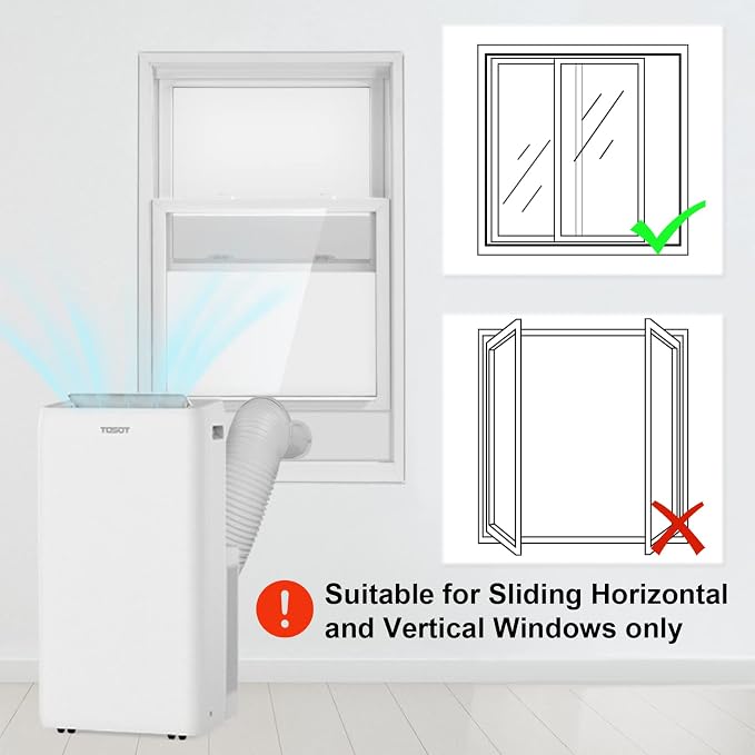 Portable AC Window Vent Kit with 5.1” Exhaust Hose Universal Window Seal Kit for Portable Air Conditioner, alternate view 5